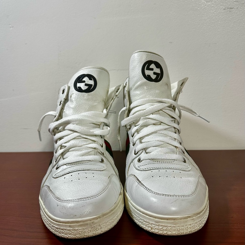 Vintage Gucci White High-Top Sneakers